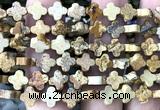 CFG1613 15 inches 8mm four leaf clover picture jasper beads