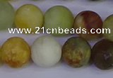 CFW205 15.5 inches 14mm round matte flower jade beads wholesale