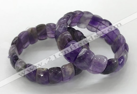 CGB3292 7.5 inches 10*20mm faceted oval amethyst bracelets