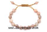 CGB8752 8mm,10mm round sunstone adjustable macrame bracelets