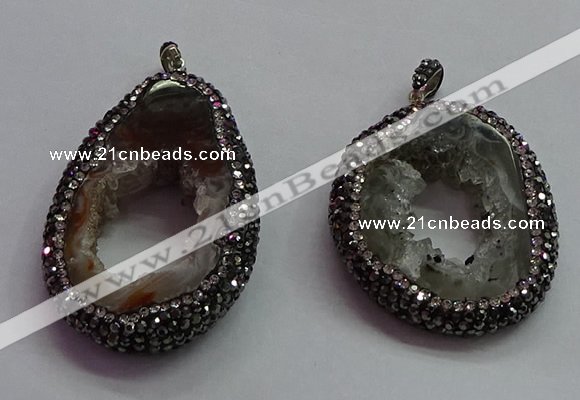 CGP1541 30*40mm - 40*50mm freeform druzy agate pendants