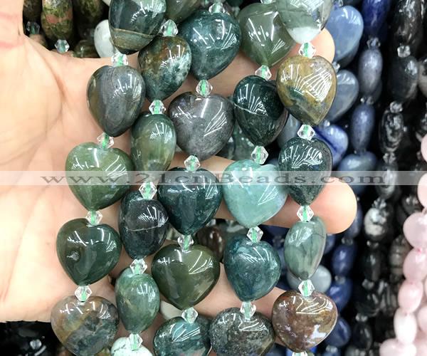 CHG217 15 inches 20mm heart Indian agate beads wholesale