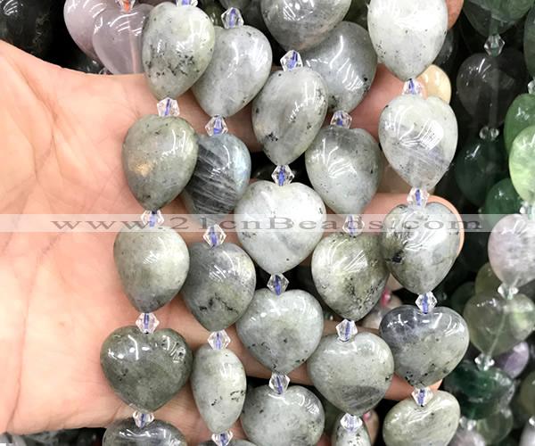 CHG221 15 inches 20mm heart labradorite gemstone beads wholesale