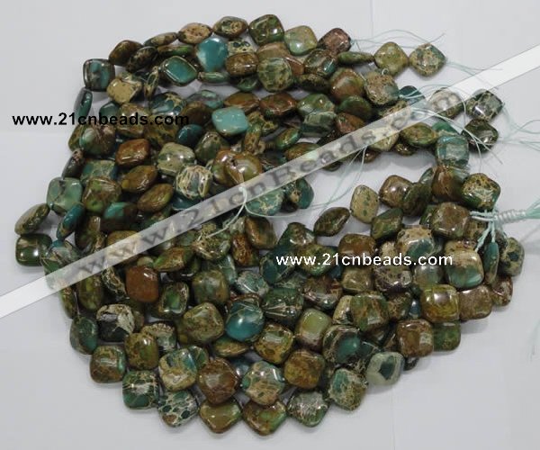 CIJ24 15.5 inches 20*20mm diamond impression jasper beads wholesale