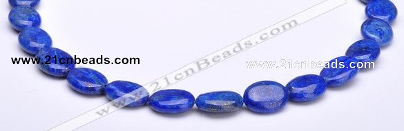 CLA33 12*15mm flat oval deep blue dyed lapis lazuli beads