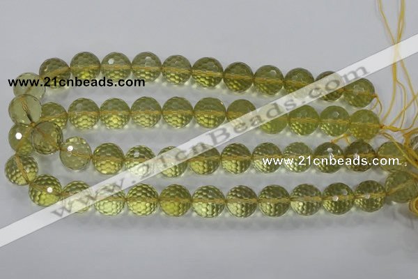 CLQ57 15.5 inches 10mm faceted round natural lemon quartz beads