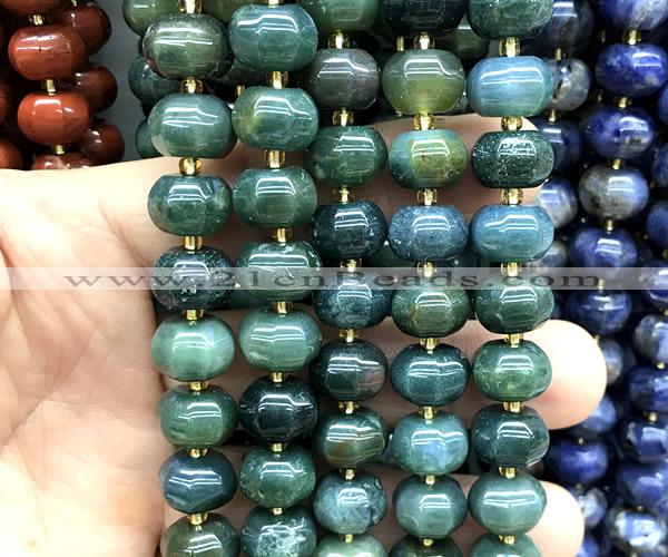 CME410 15 inches 8*12mm pumpkin moss agate beads wholesale