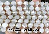 CME451 15 inches 8mm faceted bicone Angola clear quartz beads