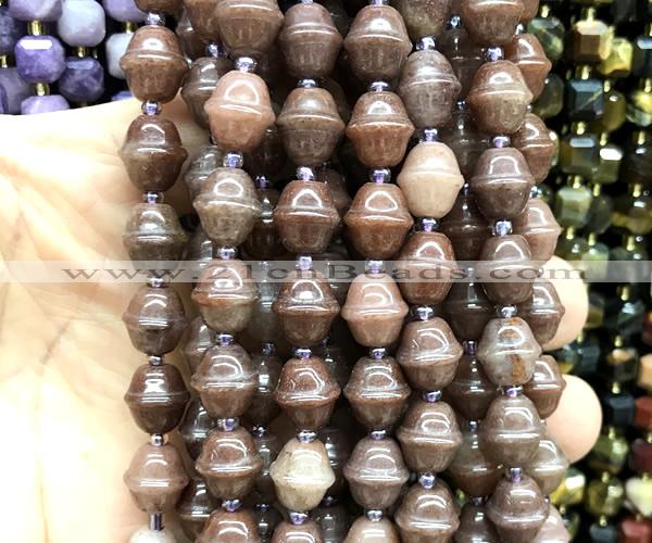 CME615 15 inches 10*11mm bicone purple aventurine jade beads