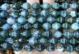 CME623 15 inches 10*11mm bicone moss agate beads wholesale