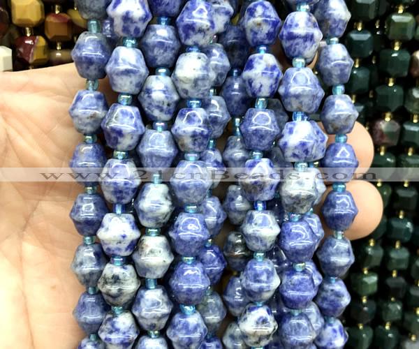 CME627 15 inches 10*11mm bicone blue spot stone beads