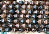 CME632 15 inches 10*11mm bicone blue & brown goldstone beads