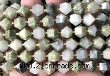 CME808 15 inches 8*10mm faceted bicone seaweed quartz beads