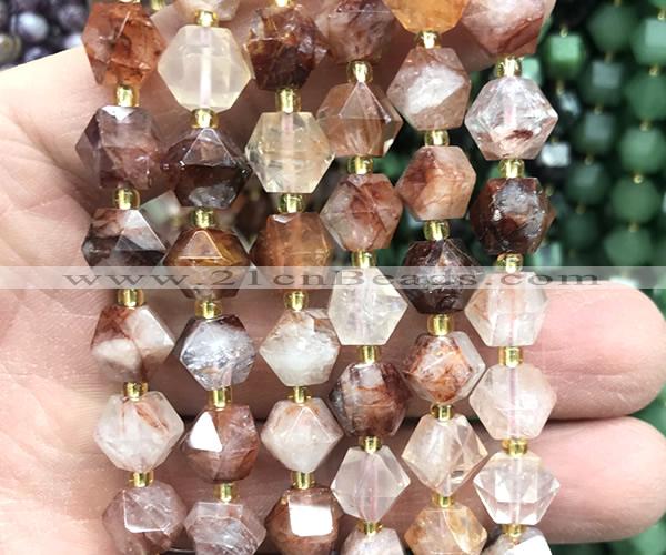 CME813 15 inches 8*10mm faceted bicone red quartz beads