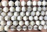 CME820 15 inches 8*10mm faceted bicone white crazy lace agate beads