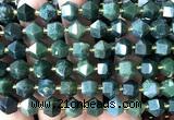 CME824 15 inches 8*10mm faceted bicone moss agate beads