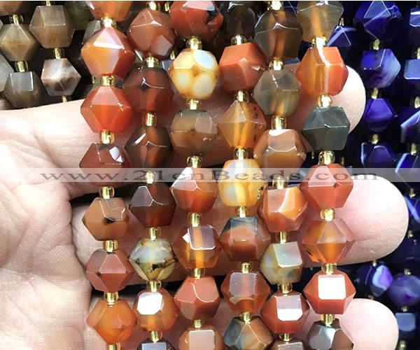 CME828 15 inches 8*10mm faceted bicone fancy agate beads