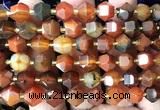 CME828 15 inches 8*10mm faceted bicone fancy agate beads