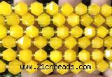 CME844 15 inches 8*10mm faceted bicone yellow candy jade beads