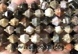 CME859 15 inches 8*10mm faceted bicone wooden jasper beads