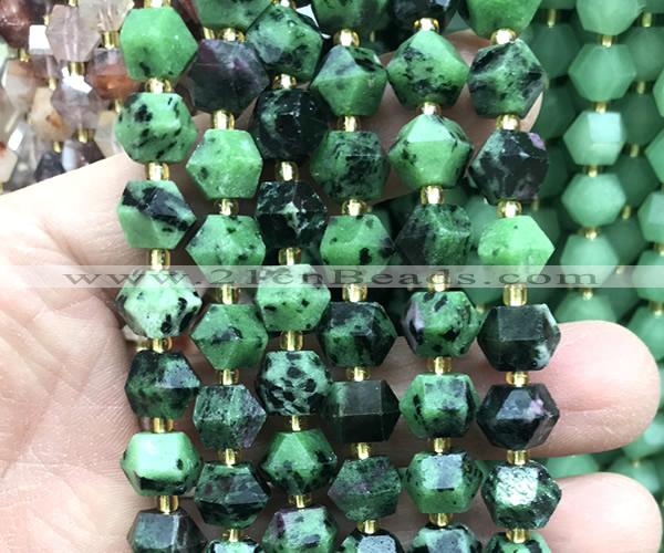 CME883 15 inches 8*10mm faceted bicone ruby zoisite beads