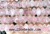 CNG9201 15 inches 7*11mm - 8*12mm faceted nuggets rose quartz beads