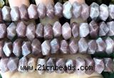 CNG9202 7*11mm - 8*12mm faceted nuggets Madagascar rose quartz beads