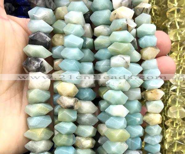 CNG9211 15 inches 7*11mm - 8*12mm faceted nuggets colorful amazonite beads