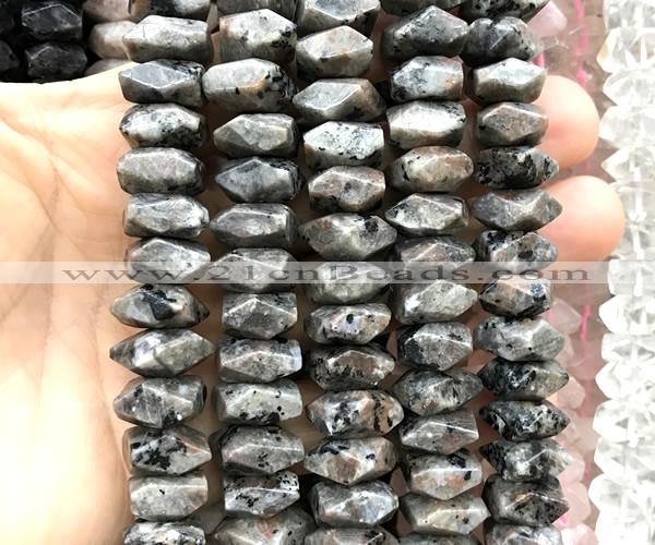 CNG9216 15 inches 7*11mm - 8*12mm faceted nuggets rainbow labradorite beads