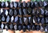 CNG9218 15 inches 7*11mm - 8*12mm faceted nuggets blue goldstone beads