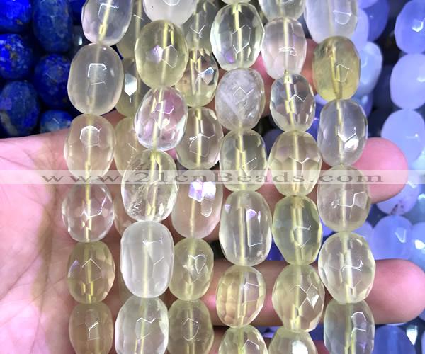 CNG9354 15 inches 12*16mm - 15*20mm faceted nuggets lemon quartz beads