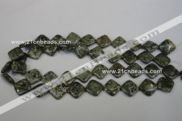 CNS530 15.5 inches 16*16mm diamond natural serpentine jasper beads