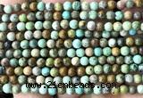 CNT590 15 inches 4mm round natural turquoise gemstone beads