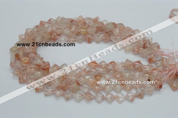 CPQ07 15.5 inches 10*10mm diamond natural pink quartz beads