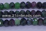 CRB1925 15.5 inches 2.5*4mm faceted rondelle ruby zoisite beads