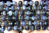 CRB6058 15 inches 6*8mm faceted rondelle iolite gemstone beads