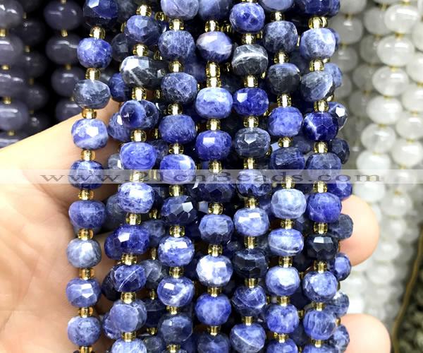 CRB6062 15 inches 6*8mm faceted rondelle sodalite beads