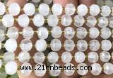 CRB6086 15 inches 6*8mm faceted rondelle Angola white quartz beads