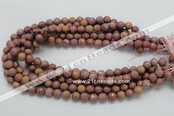 CRC59 15.5 inches 10mm faceted round rhodochrosite gemstone beads