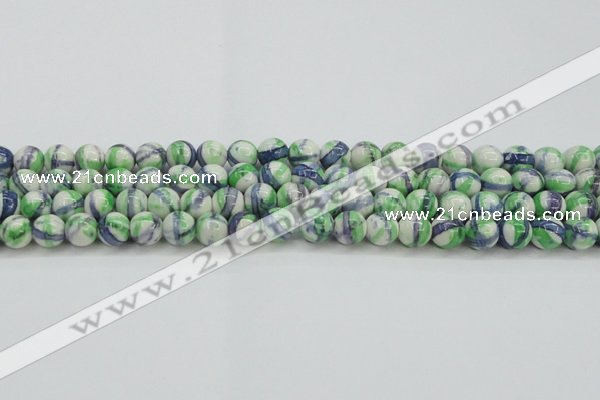 CRF389 15.5 inches 10mm round dyed rain flower stone beads wholesale