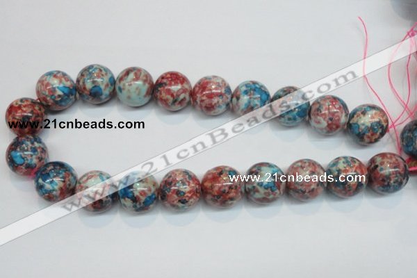 CRF75 15.5 inches 18mm round dyed rain flower stone beads wholesale