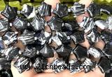 CRG79 15 inches 16mm star black water jasper beads wholesale