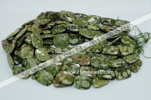 CRH81 15.5 inches 18*25mm faceted rectangle rhyolite beads wholesale