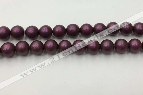 CSB2464 15.5 inches 12mm round matte wrinkled shell pearl beads