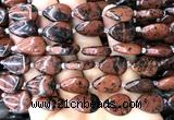 CTR527 15 inches 13*18mm flat teardrop mahogany obsidian beads