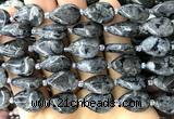 CTR528 15 inches 13*18mm flat teardrop black labradorite beads