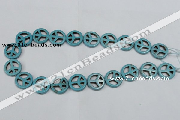 CTU899 15.5 inches 15mm coin dyed turquoise beads wholesale