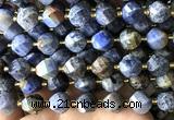 CTW691 10mm faceted & twisted S-shaped sunset dumortierite beads