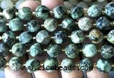 CTW699 15 inches 10mm faceted & twisted S-shaped African turquoise beads