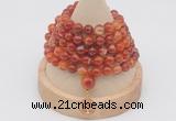 GMN1197 Hand-knotted 8mm, 10mm red banded agate 108 beads mala necklaces with charm